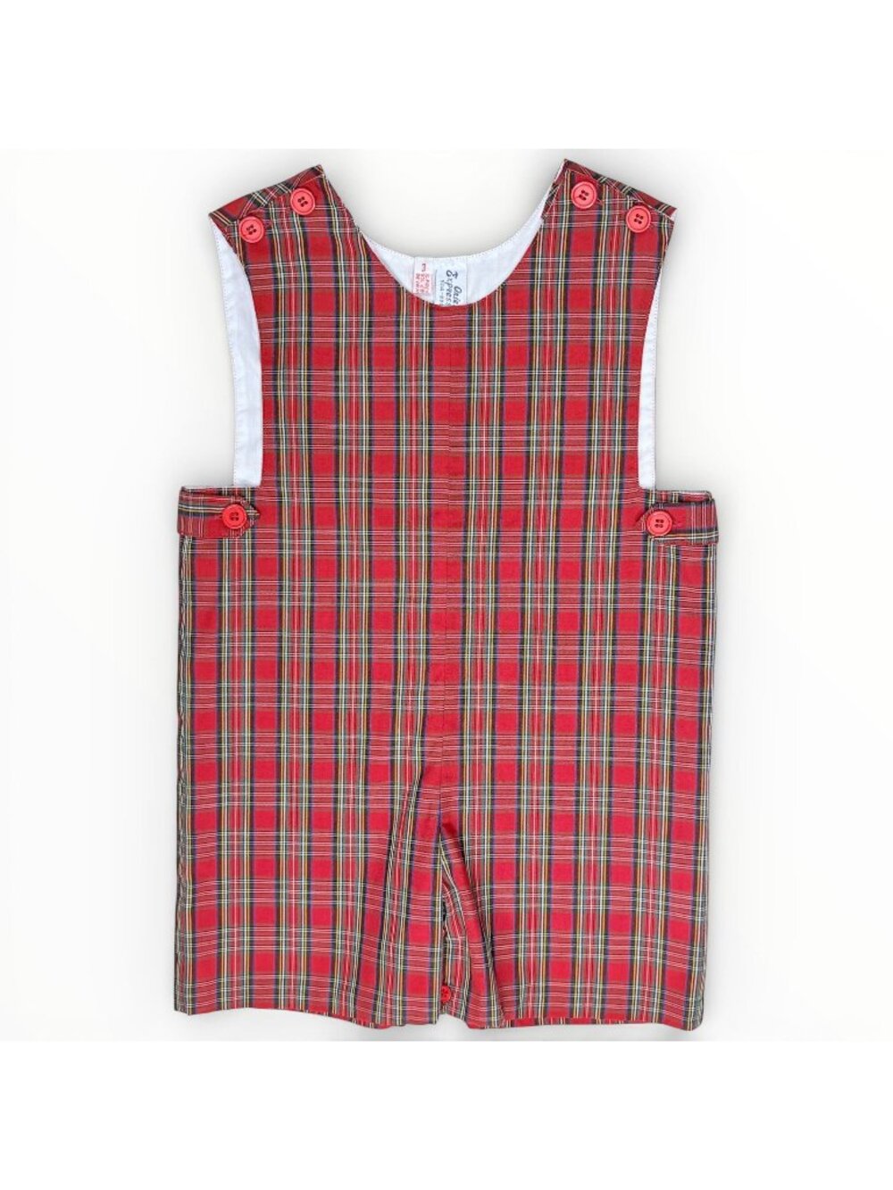 Orient Expressed Toddler Boys Red Plaid Shortalls Romper Outfit 3 / 3T